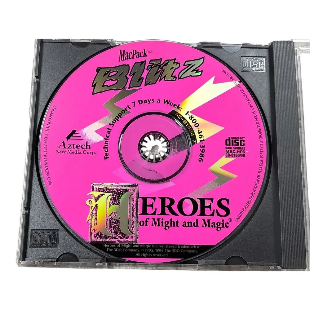 Vtg 1995 MacPack Blitz PC Game bundle heroes of might & Magic Shockwave Assault